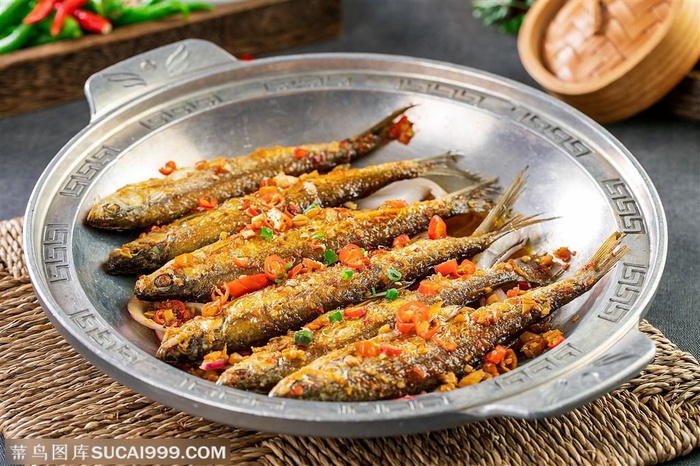 香煎刁子鱼图上中华美食