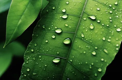 露珠绿叶摄影背景