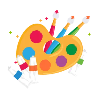 美术画画绘画彩色画板色彩颜料画笔少儿教育培训