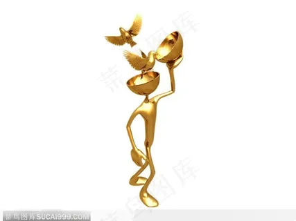 3D小金人-飞翔 3D小金人-飞翔