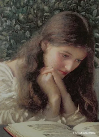 看书的女人肖像油画