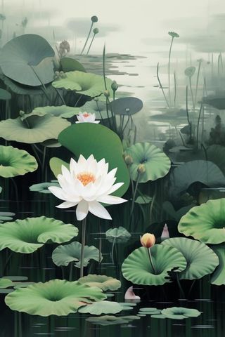 中国风水墨蜻蜓荷花节气背景