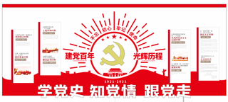 党建党史文化墙源文件CDR平面效果图