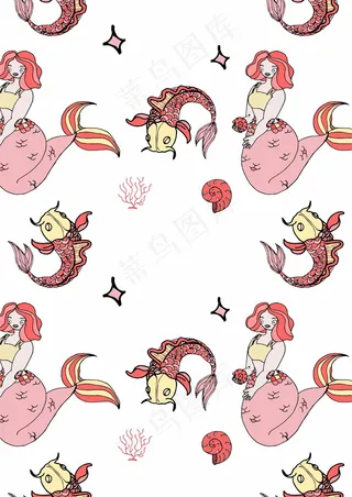 红色系美人鱼 国风锦鲤