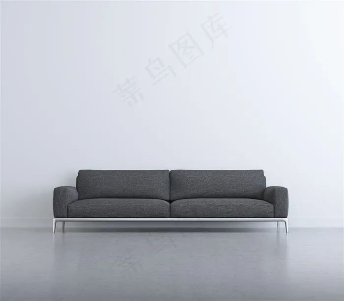 灰颜色二人座沙发特写摄影高清图片