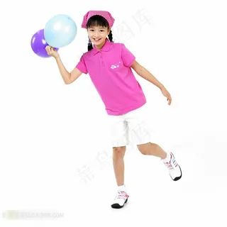 拿气球的可爱女孩素材