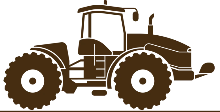 现代农业拖拉机剪影