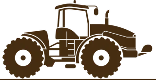 现代农业拖拉机剪影