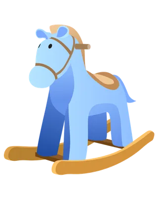 木马玩具剪贴画儿童节幼儿园插画