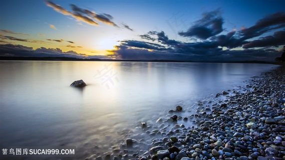 海景湖畔美景风景画