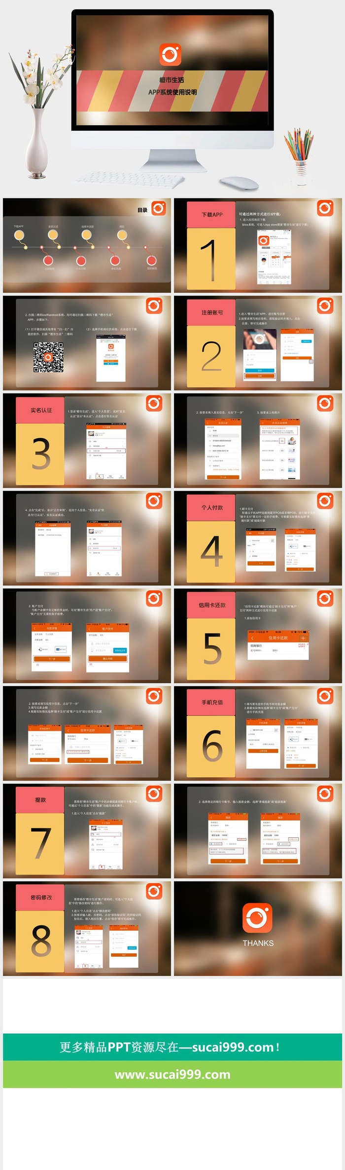 IOS风格APP使用说明PPT模板