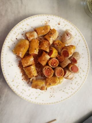 香酥小火腿小吃实拍素材