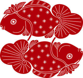 红色喜庆简约风传统吉祥纹样纹路纹理免扣PNG素材图片 (5)