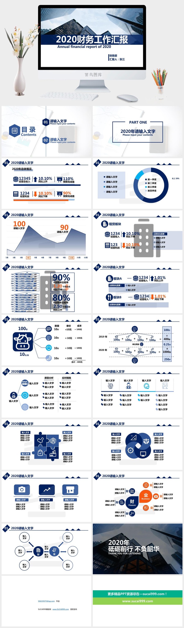 简约实用财务工作汇报ppt模板