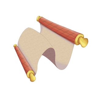 复古中国风卷轴元素手绘画轴文本标题框PSDAI素材模板png免扣图