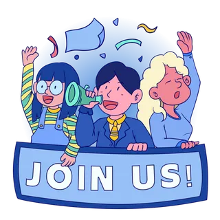 蓝色卡通商务扁平秋季招聘公司职场人物元素