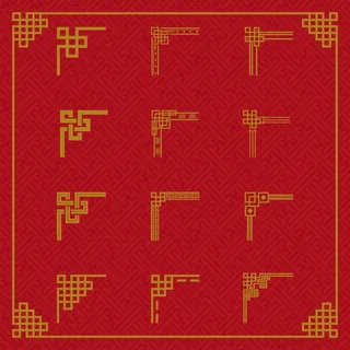 中国风新年图案花纹底纹边框祥云元素2022虎年海报AI矢量设计素材