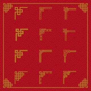 中国风新年图案花纹底纹边框祥云元素2022虎年海报AI矢量设计素材