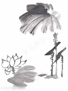 高清水墨画艺术画荷花 高清水墨画艺术画荷花