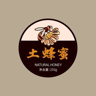天然蜂蜜圆形不干胶蜂蜜罐