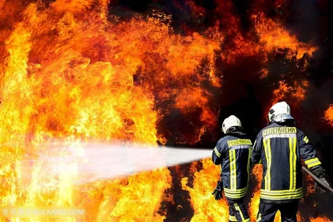处理火灾的消防员