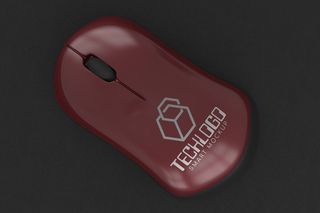 红色鼠标logo样机模板