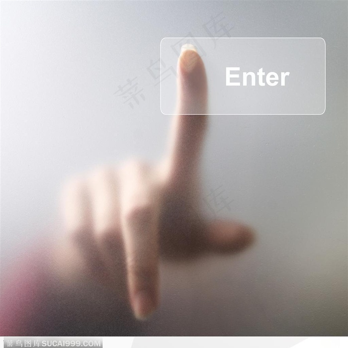 按住触摸屏上回车键的手指（Enter