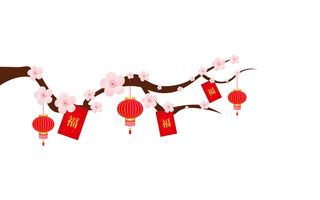 中国风古典传统图案边框纹理祥云灯笼装饰线条PSD背景素材