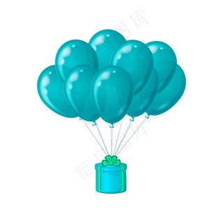 蓝色礼物汽球
