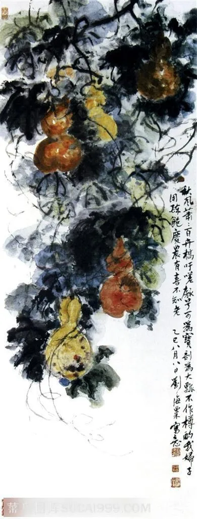 国画名家作品-刘海粟的葫芦