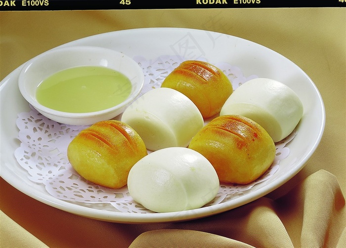 金银馒头美食素材