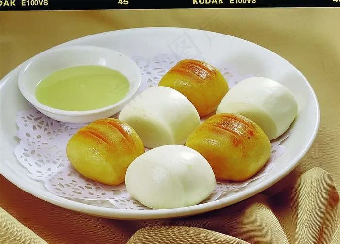 金银馒头美食素材