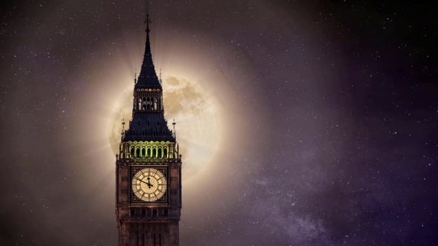大本钟, 满月, 伦敦, 议会, 英国, 夜晚, 神秘, 塔