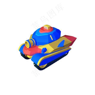 坦克彩色图标3D免抠