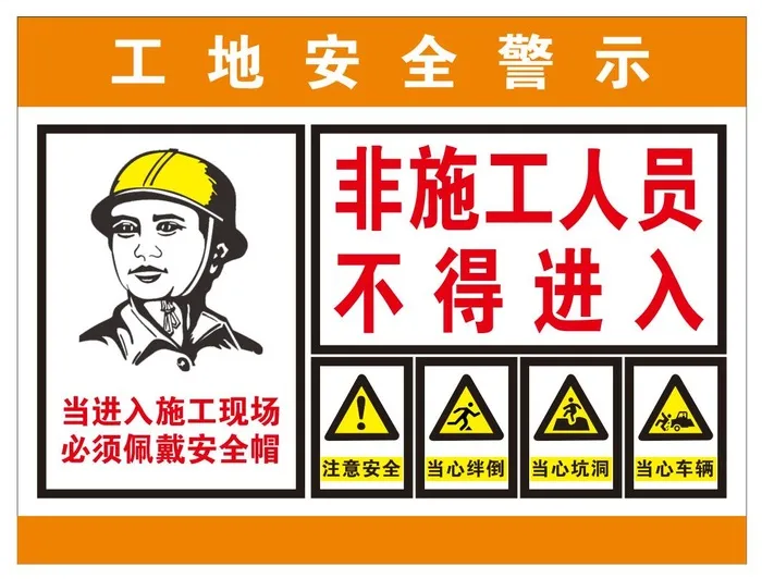 矢量工地安全提示cdr矢量模版下载