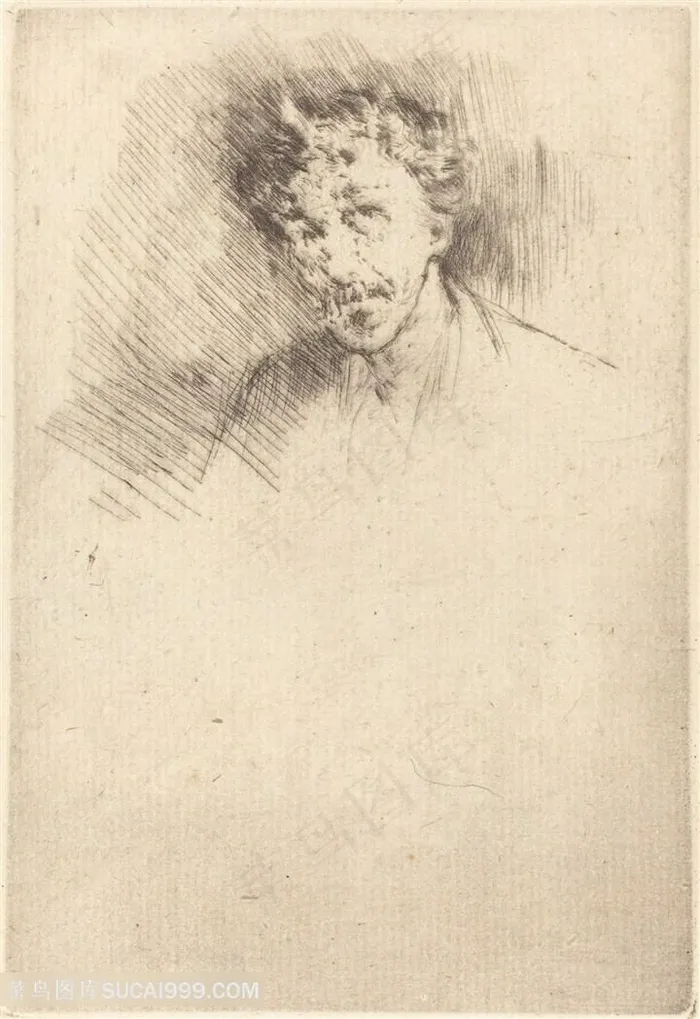 惠斯勒素描男士肖像