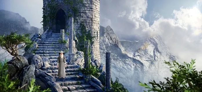 冬天高山背景风景