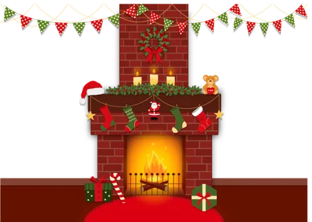 圣诞壁炉红色