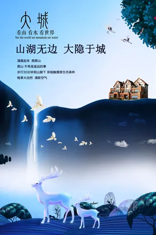 房地产海报开业广告DM宣传单页商业别墅地产PSD平面设计素材