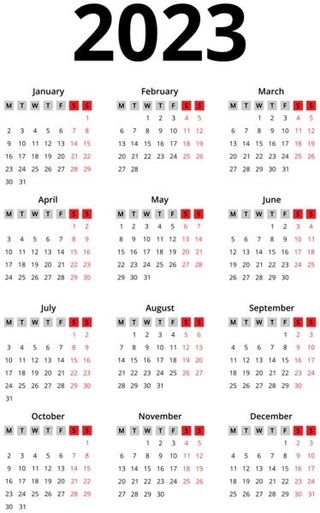 2023 年日历 PNG免抠