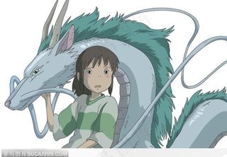 千与千寻与白龙卡通人物AI绘制