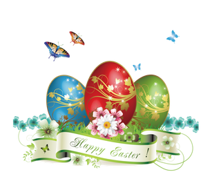 复活节装饰元素插画可爱清新风格贴纸(32)