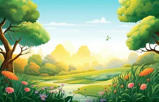 绿色清新户外草地背景