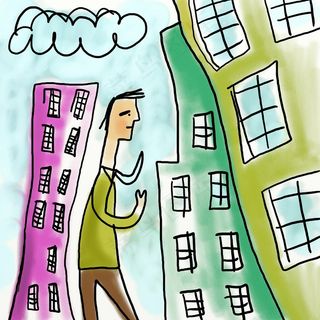 卡通儿童彩笔画图片