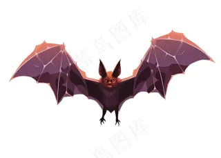 蝙蝠万圣节恐怖插画免抠