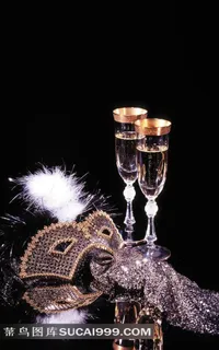 精美酒杯面具羽毛高清素材 精美酒杯面具羽毛高清素材