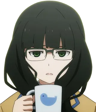 女孩喝茶素材卡通简笔素材