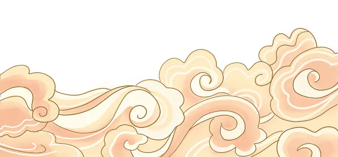 中国风国潮祥云插画手绘云彩图案海报云层装饰背景PSD设计素材