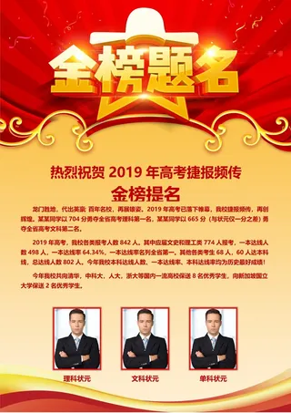 喜报战报海报贺喜光荣榜金榜题名