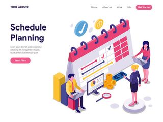 扁平化人物场景办公互联网等距ai矢量设计网页海报UI素材插画